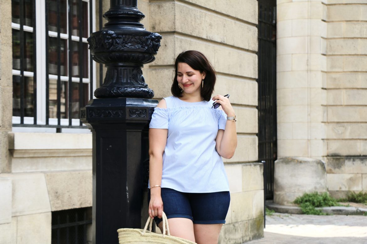 Short En Jean E-vie Authentique Taille 16 (W34) - Coupe Basse, Longueur D'entrejambe 4 Pouces, 5 Poches, Occasion Très Bon état